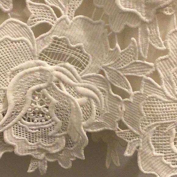 NEW WHITE SHORT WEDDING DRESS 3-D FLOWERS SZ S - Picture 5 of 12